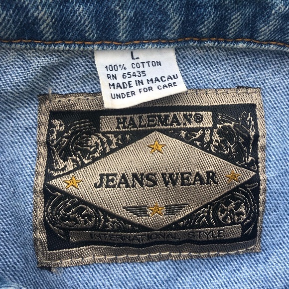 Vintage 90s Taylor Guitars Embroidered Trucker Denim Jacket Size Large - Picture 6 of 6